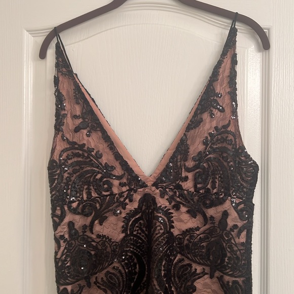 Free People Night Shimmer Black Lace Mini Cocktail Dress Size 4 - Picture 11 of 11
